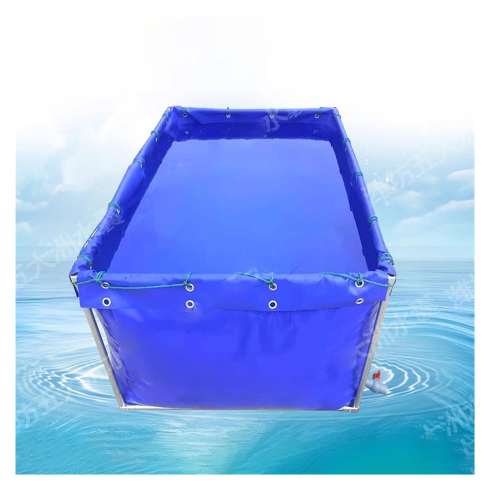 Laghetto per pesci pieghevole, serbatoio impermeabile temporaneo in tela, 0,5 mm, resistente serbatoio per acqua salata, tartarughe Koi con telaio di scarico non incluso