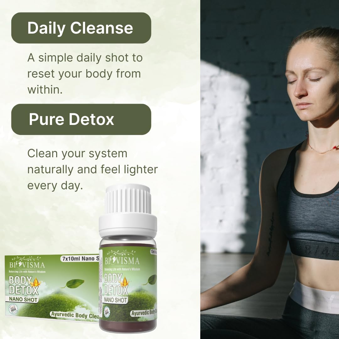 Body Detox Nano Shot | Ayurvedic Daily Cleanse Drink | Natural Body Detox, Digestion Support, Clear Skin & Immunity | 7×10ml Herbal Nano Shots | For Men & Women — Amazon image 6