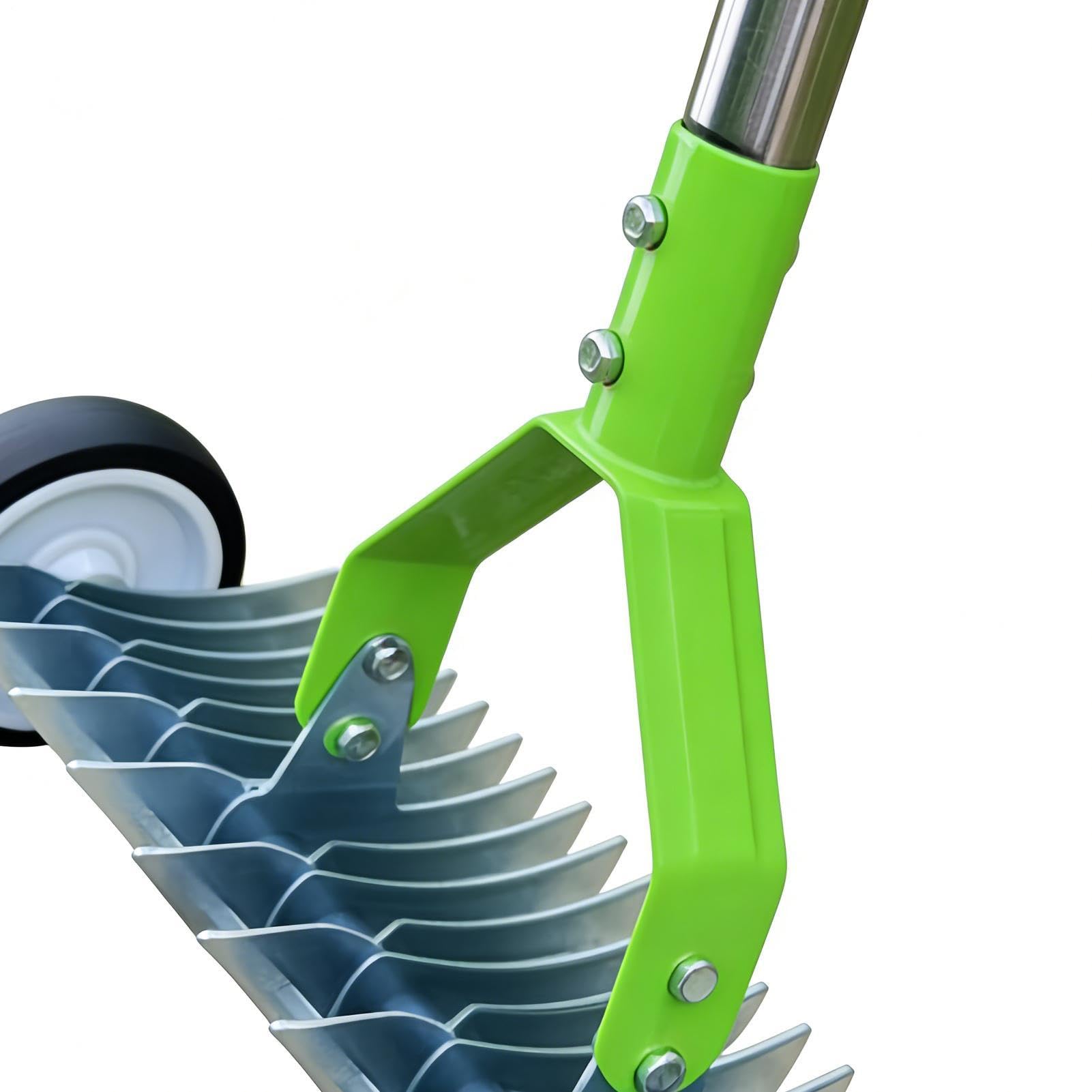 Rastrillo para Deshierbe Herramienta de Jardinería Resistente con Mango | Rastrillo de Jardín para Airear el Césped para Recoger Hojas y Restos Vegetales en Patios, Jardines y Fincas, p