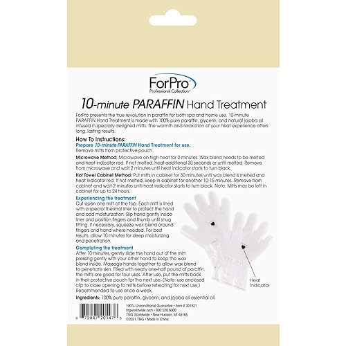 Miniatura 2 de ForPro - Guantes de tratamiento de manos de parafina de 10 minutos, para spa y tratamiento en el hogar, sin fragancia, un par