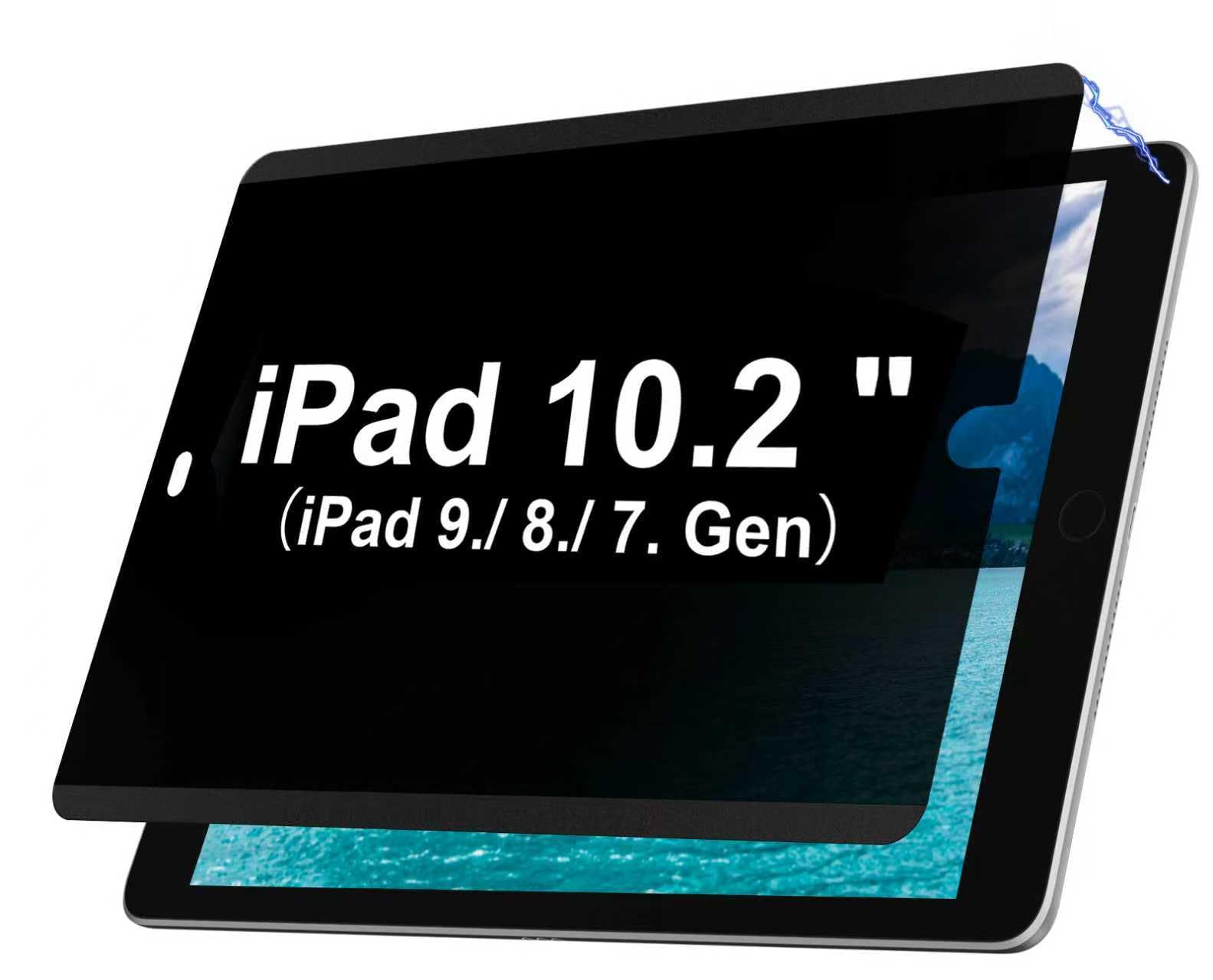 IPROKKO Magnetic Privacy Screen Protector Compatible With iPad 9th 8th 7th Generation 10.2 Inch (2021/2020/2019)&amp; iPad Air 3th &amp; iPad Pro 10.5", Removable Anti Glare Blue Light Spy Filter Private Black Security Cover