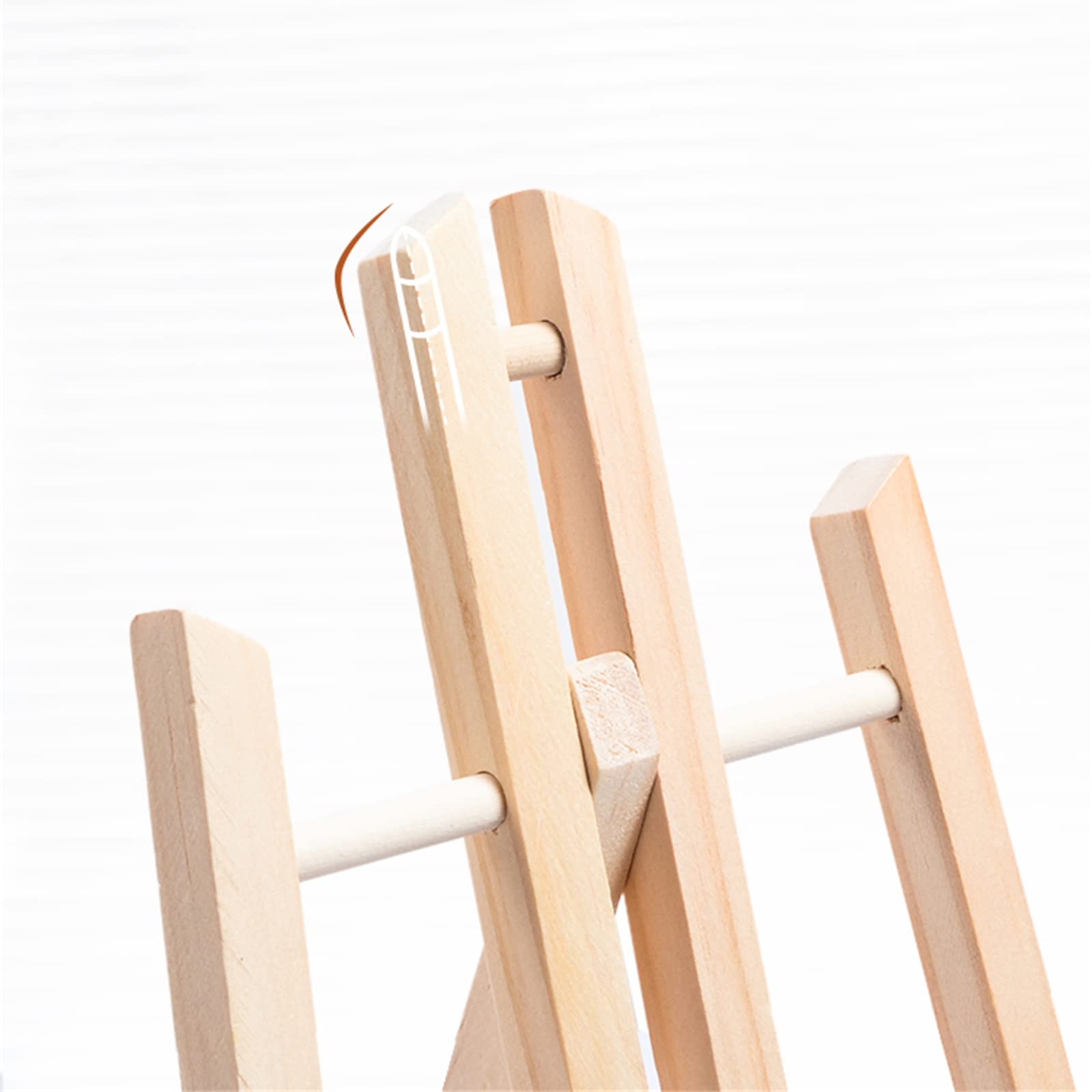 Cavalletto Piccolo Pieghevole per Arte, Mini cavalletto in Legno, cavalletto da Tavolo, espositore per fiere Artigianali, Matrimoni - 30/40