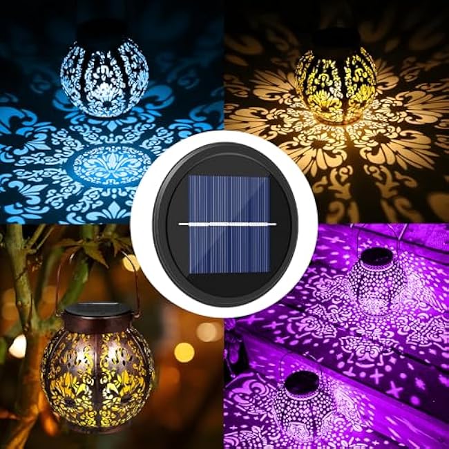 4 Pack Replacement Solar Light Parts 2 Mode Warmwhite and RGB Color-Changing ,Solar Lights Replacement Top, Inserts for Lanterns, Waterproof DIY Outdoor Garden Patio Decor 3.53inch