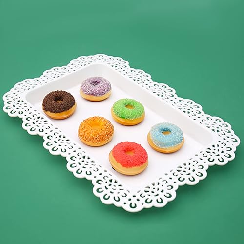 Miniatura 6 de Juego de 2 piezas de soporte de postre de 3 niveles, plato de fruta, cupcakes, plástico, vasos blancos, pasteles, postres, frutas, dulces, bufé,