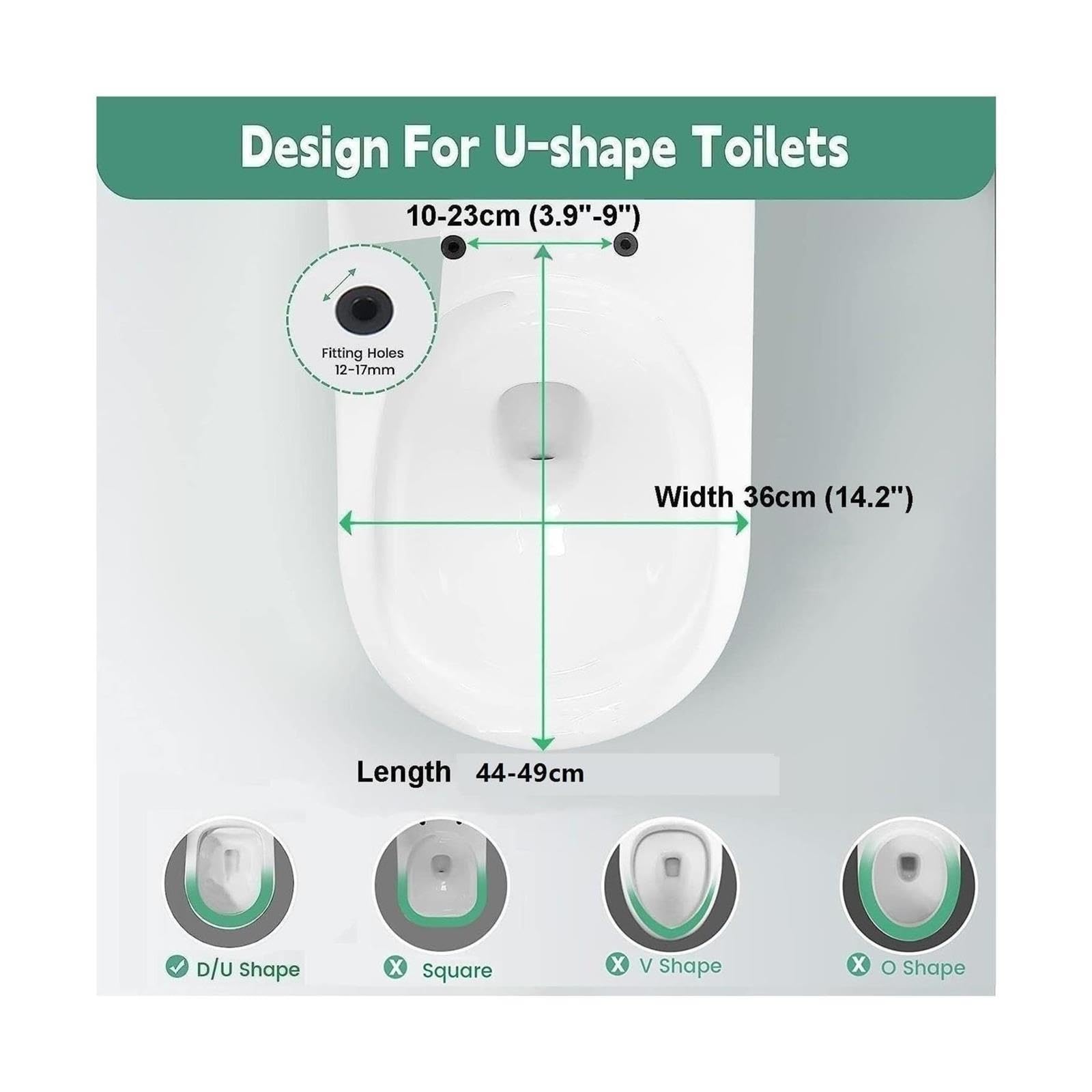 Sedile WC allungato a chiusura lenta facile da installare