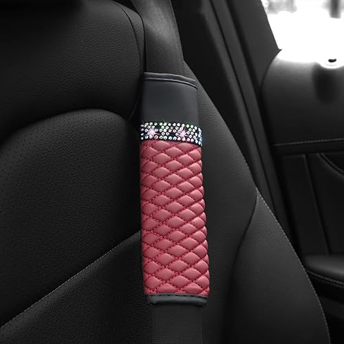 Miniatura 6 de zipelo 2 fundas para cinturón de seguridad de automóvil, almohadillas de cuero transpirable que protegen tu cuello, almohadillas de arnés para una