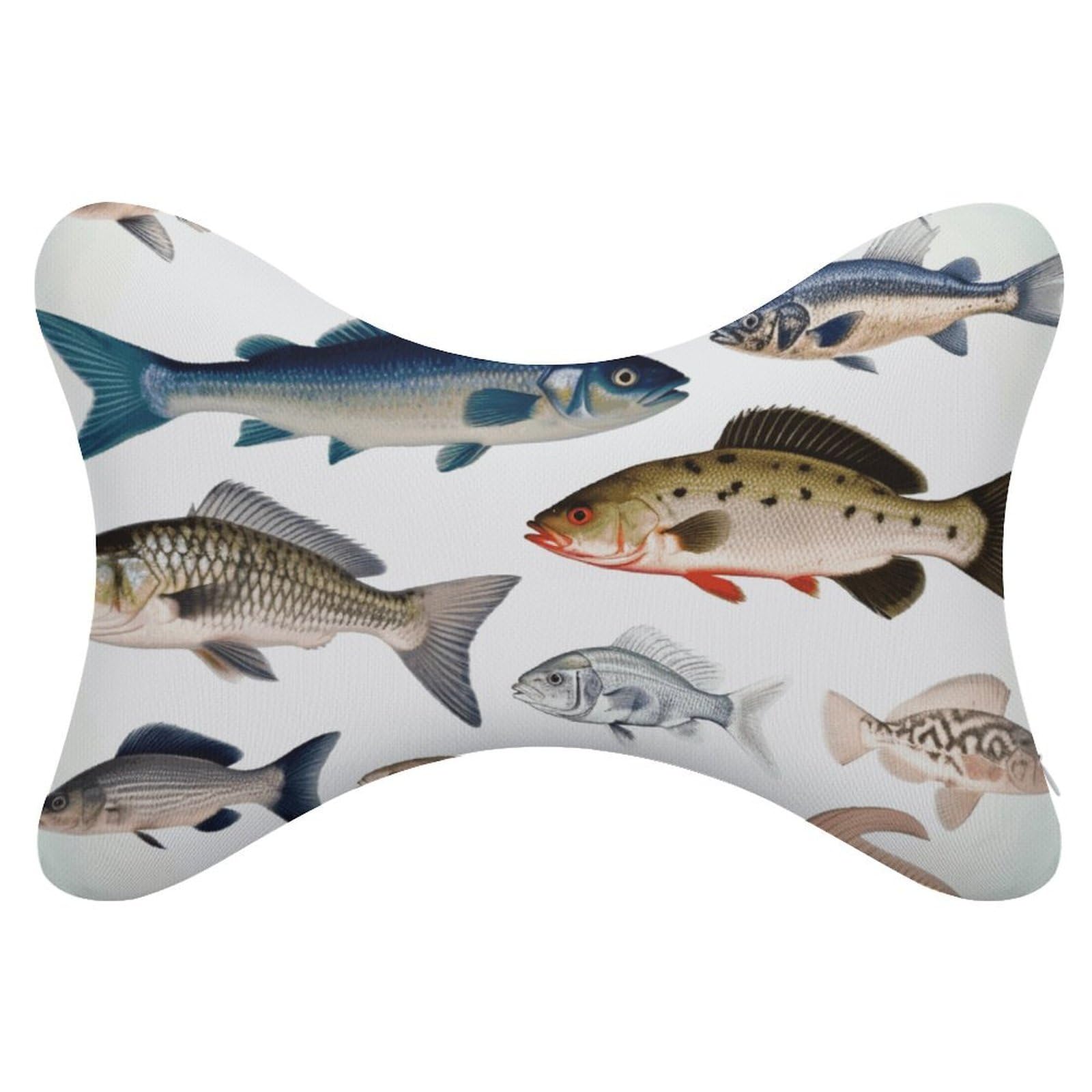 FekiLoot Different Fish Car Headrest Set of 2,Softness Memory Foam Car Neck Pillow with Breathable Removable Cover Car Neck Support Pillow Ergonomic for Driving, Office