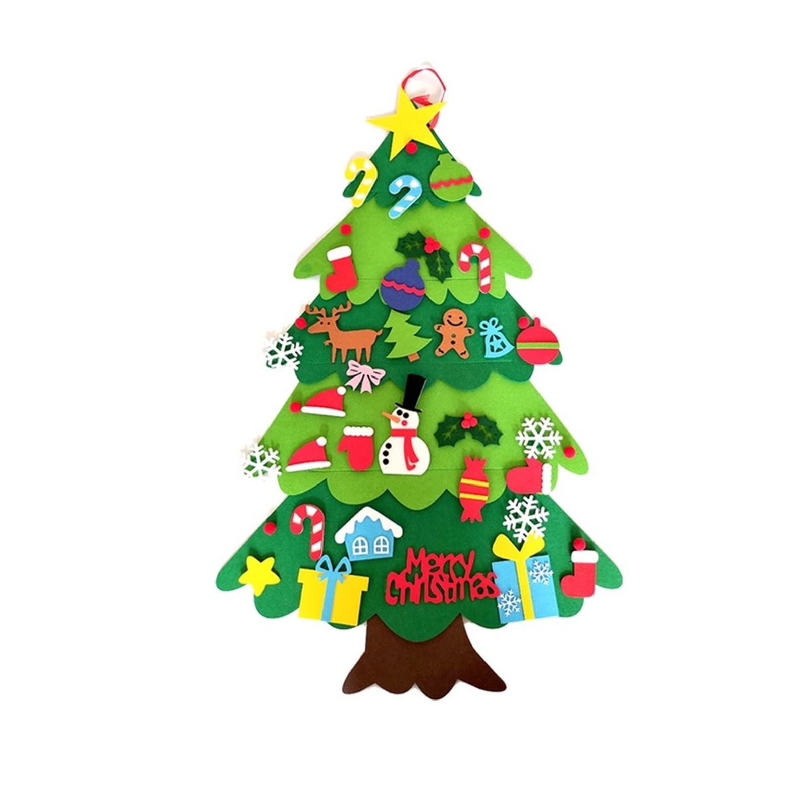 choinka DIY filcowa choinka dekoracje na boże narodzenie nadające się do domu ozdoba świąteczna prezenty bożonarodzeniowe święty mikołaj choinka Jingxin(A-26pcs Ornaments)