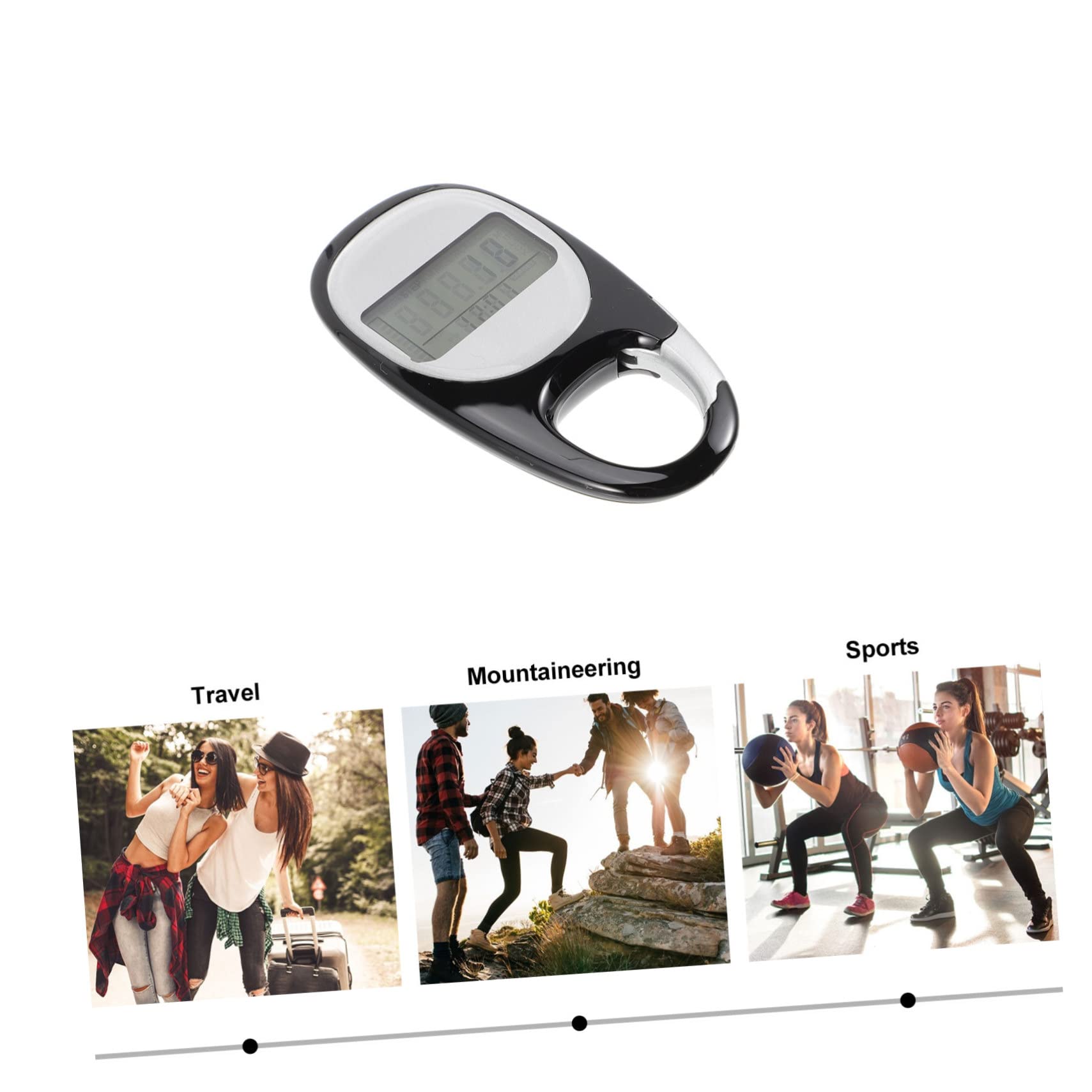 Abaodam Schrittzähler Schalter Bequeme Lauftheke Für 3D-wanderzähler Gehen Mit Tragbar Kletterpassometer Multifunktionaler Laufzähler Wanderpassometer Abs