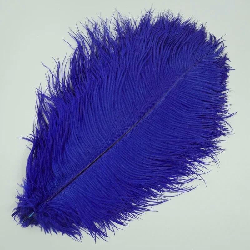 10 piezas/lote de plumas de avestruz de colores nuevos para manualidades, plumas blancas y negras, decoración de centros de mesa, joyería, artesanías, decoración, azul, 50-55 cm, 20-22 pulgadas