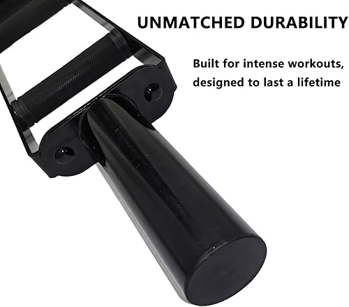 Miniatura 5 de Barra olímpica para tríceps, gimnasio en casa, levantamiento de pesas para entrenamiento de fuerza con agarres de goma, para peso muerto,