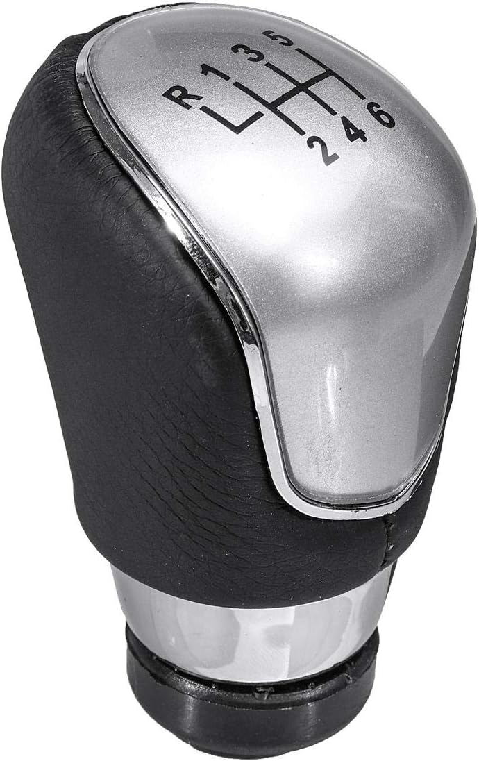 WZhen6 Speed Gear Stick Shift Knob For Ford Focus 2 Mk2 Fl Mk3 Mk4 Mk7 Mondeo Kuga Galaxy Fiesta - Silver