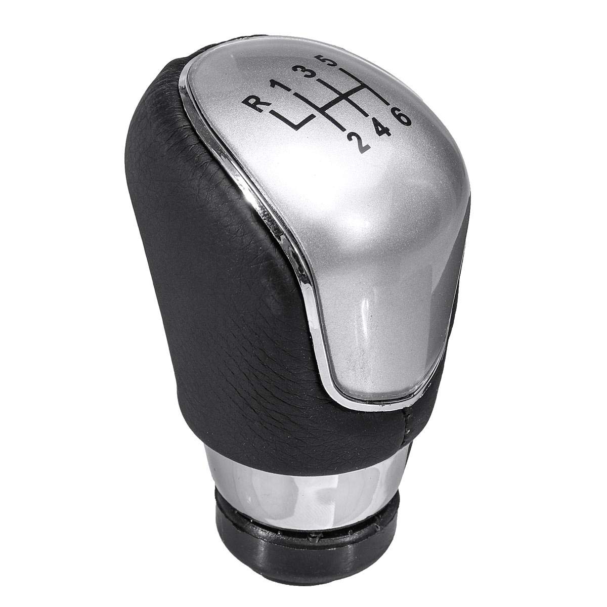 WZhen6 Speed Gear Stick Shift Knob For Ford Focus 2 Mk2 Fl Mk3 Mk4 Mk7 Mondeo Kuga Galaxy Fiesta - Silver