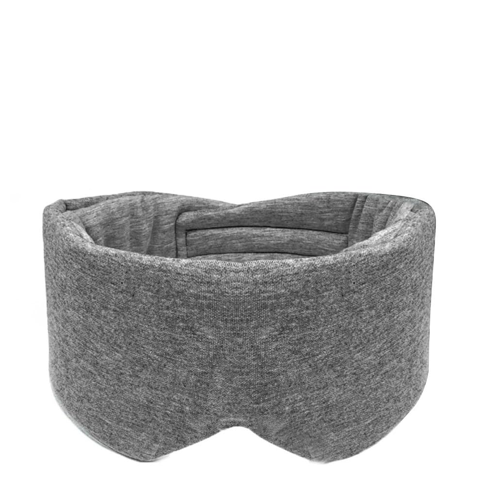 Lot de 2 masques de sommeil en coton et soie pour homme et femme - Doux et portable - Pour voyage (gris, 2 pièces)
