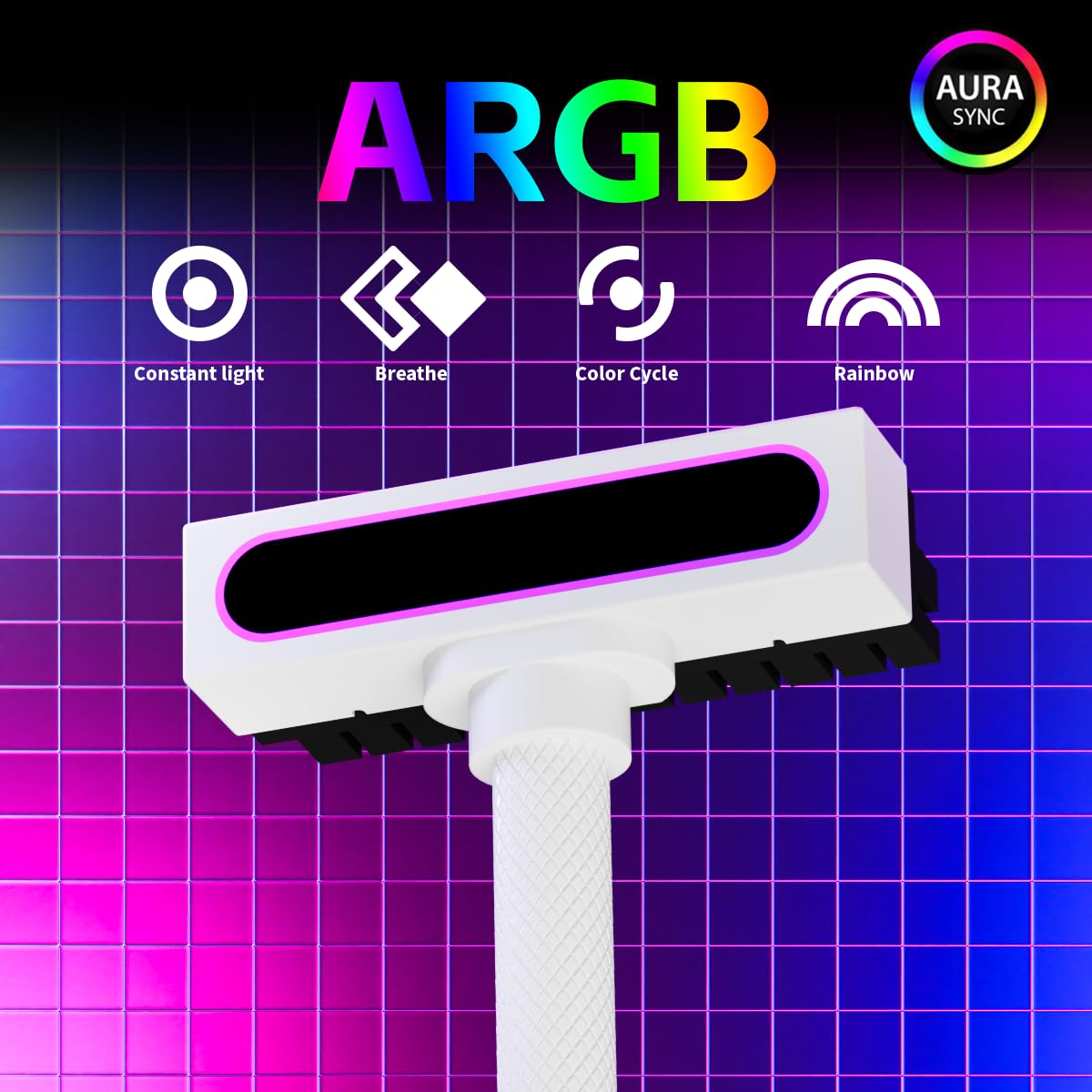 24PIN PSU Extension Cable,ARGB PC Cable with 5V 3Pin,18AWG 90 Degree Right-Angle Design for Power Cable Extension,Male-to-Female Connectors for PC Power Cord(30CM-White)