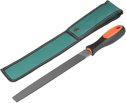 Miniatura 10 de uxcell Lima plana de acero endurecido de alto carbono de segundo corte con mango de agarre de mano de goma, 12 pulgadas