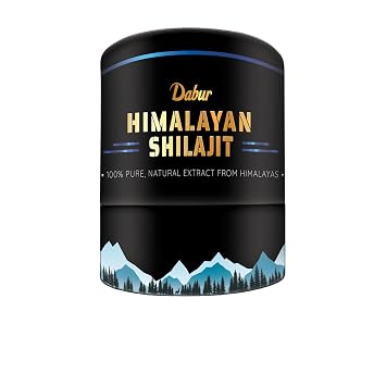 Dabur Himalayan Shilajit/Shilajeet Resin - 10g | 250mg per serving | Boosts Muscle Growth & Stamina | 100% Ayurvedic | Grade A shilajit sourced from the Himalayas up to 19,000 ft