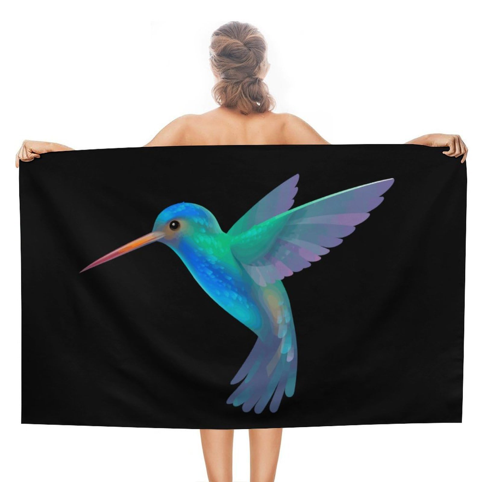 CGSBNGHA Cute Hummingbird Beach Towels Soft Bathroom Bath Pool Swim Towels for Women Men