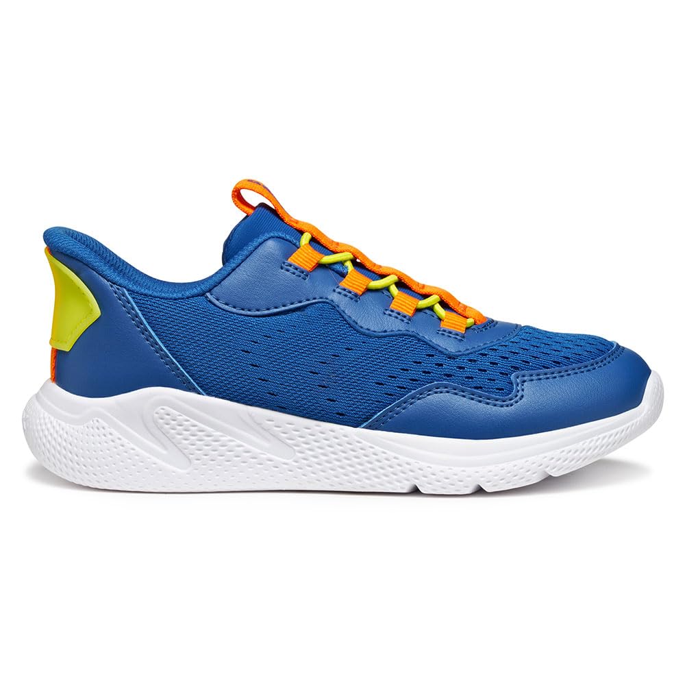 Geox Junior J Sprintye Fast in Boy Sneakers, Royal/Orange, 39 EU
