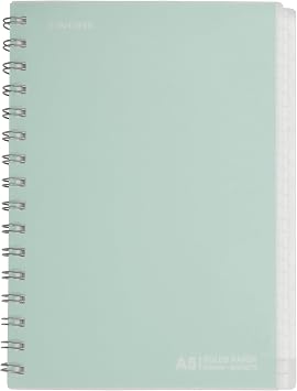 TWONE Spiral Notebook, 7"x10", 140 line Ruled Pages, Waterproof Frosted PP Cover, Green, Ideal for School, Office, and Personal Use