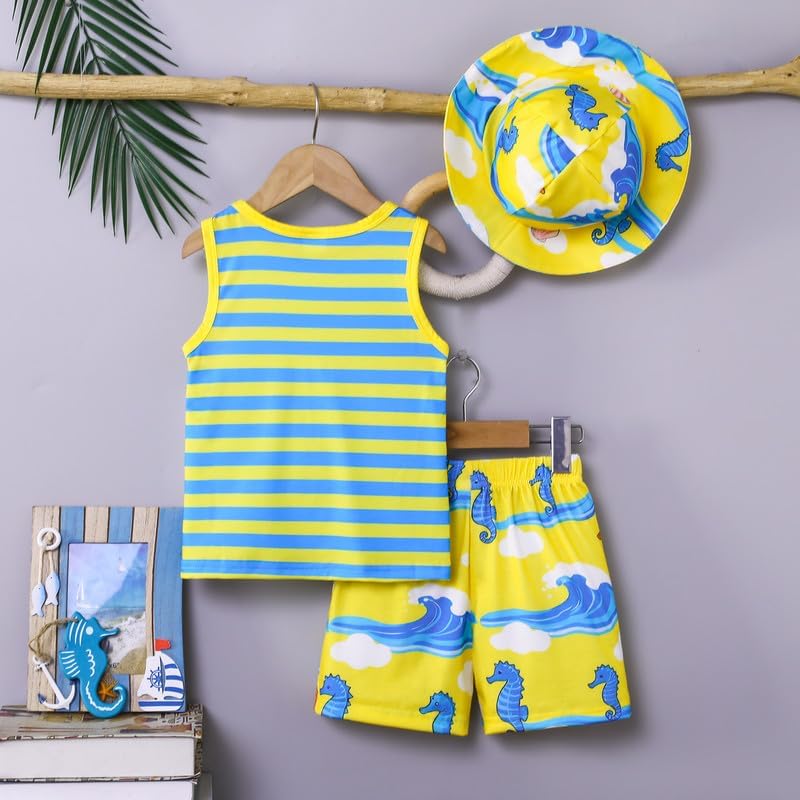 Toddler Boy Clothes Boys Summer Outfits Clothing Sets 3-8T Trendy Printed Shirts Matching Shorts Casual Playwear