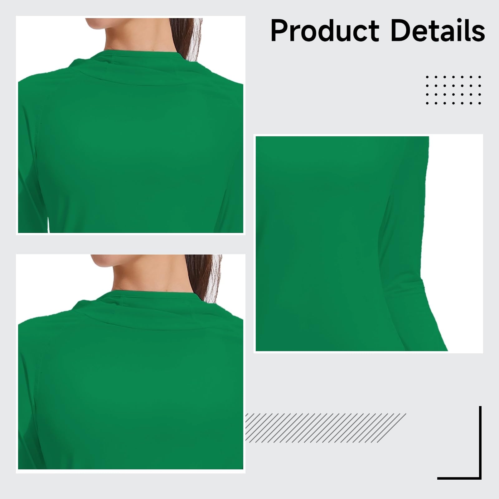 Top da yoga da donna, senza cuciture, a collo alto, a maniche lunghe, in nylon e spandex, adatto per altezza da 150 a 150 cm, peso 75-84 kg, verde turchese