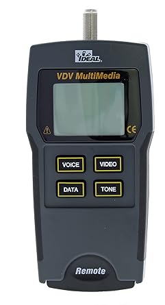 IDEAL INDUSTRIES INC. 33-856 VDV Multimedia Voice/Data/Video Wiremap Tester, Electrical Tester for CAT3/5e/6/6A, RG-59/6/ 6 Quad Cables, 1 Tester