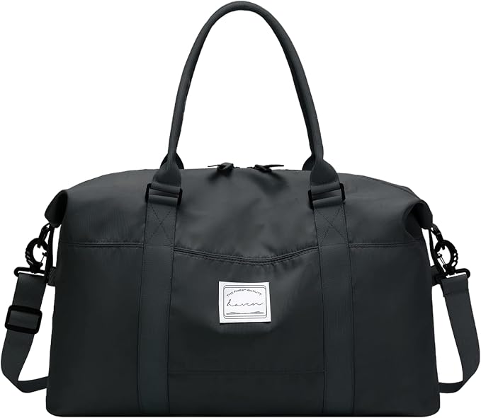 Hayayu Weekend Bag for Women Overnight Bags Travel Duffel Carry on Luggage Holdalls for Women Sports Bag Gym Bag Weekender Handbag, 55x27x18cm