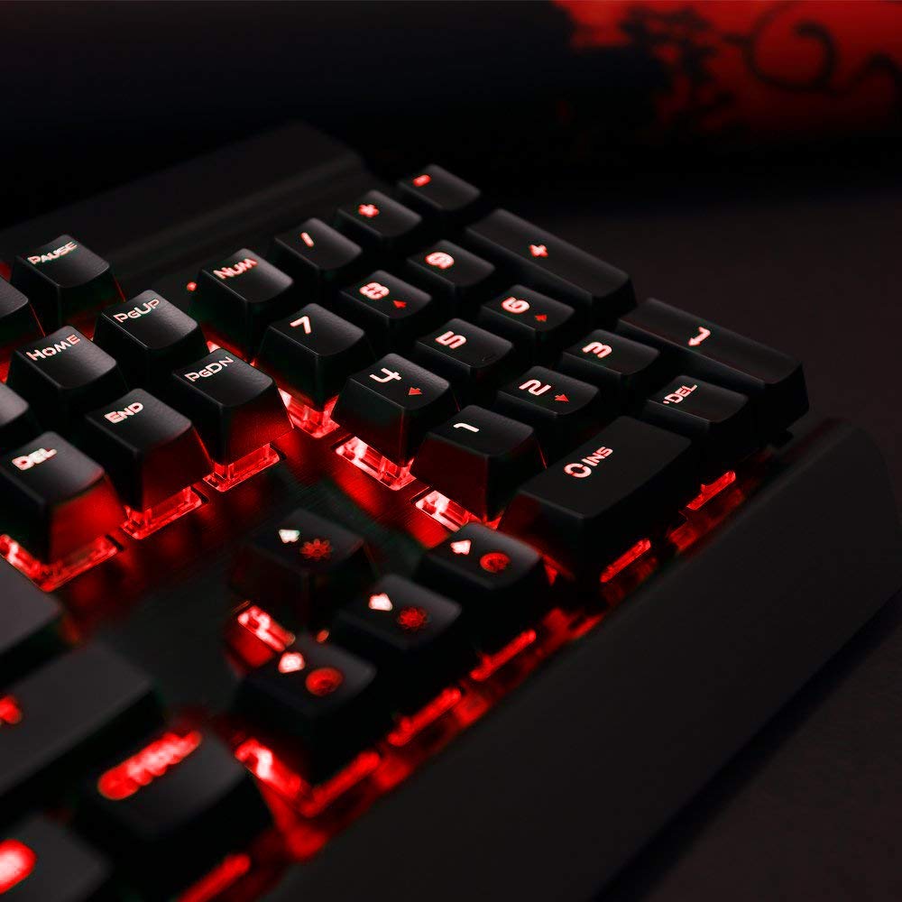 Close-up of Rii K61C keyboard backlit keys