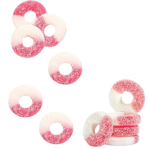 Miniatura 5 de Anillos de goma de sandía, gomitas de sabores de frutas surtidos, aptas para alérgicos, sin OMG, sin edulcorantes artificiales (4.5 libras)
