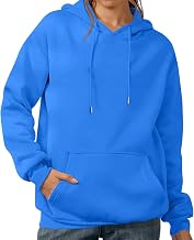 Women's Casual Hoodies Long Sleeve Solid Lightweight Pullover Tops Oversized Sweatshirt Fall Outfits with Pocket