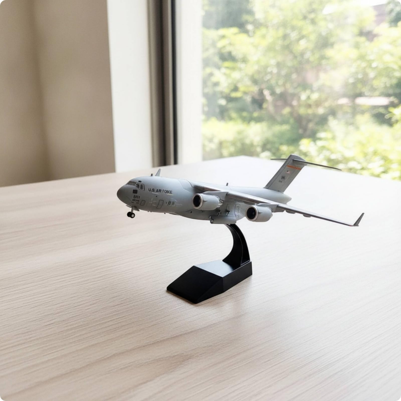kowaku Modello di Aereo con Supporto da Collezione Modello di Aereo in Fedele Riproduzione in per Ufficio, C-17 Globemaster III USAF 0063