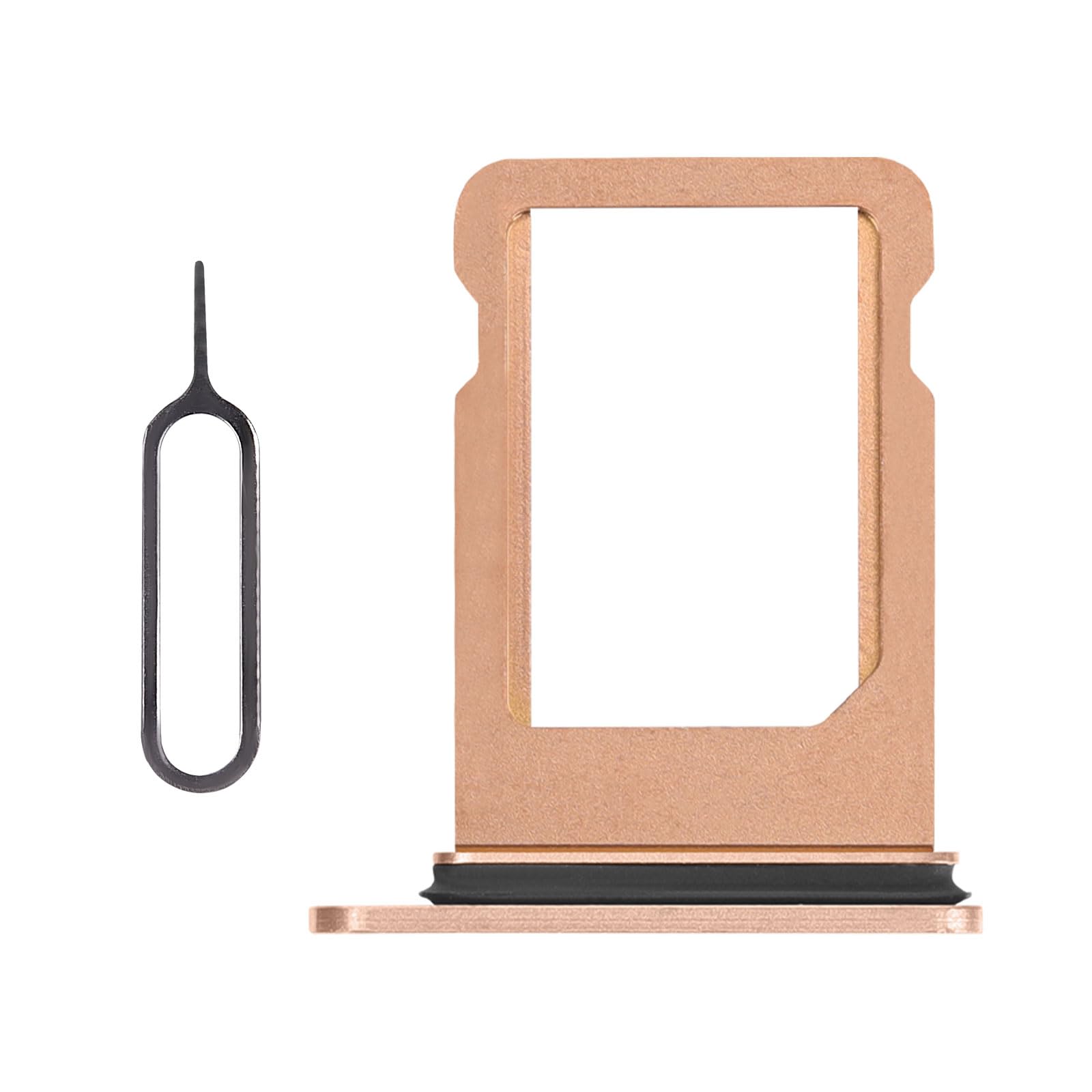 Ranura para tarjeta SIM dorada de repuesto para iPhone Xs versión SIM única para iPhoneXs Adaptador de soporte de bandeja de tarjetas con anillo de goma impermeable eyector de aguja para