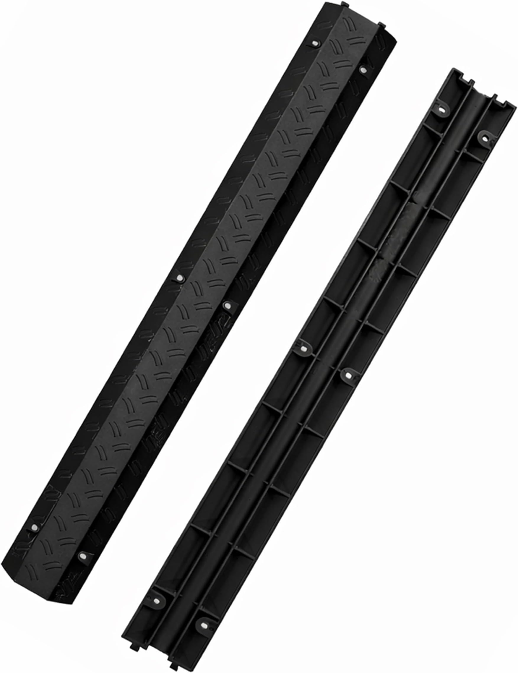 Berry Plastic Cable Protector 100x10CM | Black Drop-Over Cable Ramp | Floor Wire Cover with 25x15MM Channel | Interlocking Cable Protector with Anti-Slip Surface for Indoor Safety