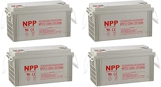 NPP NPD12-120Ah(T16, 4 Pcs) 12V 120Ah AGM Deep Cycle Sealed Lead Acid Rechargeable Battery for UPS,RV, Off-Grid Solar and Inverter, Marine,Pure Sine Wave PST-100S-24A Brand Product