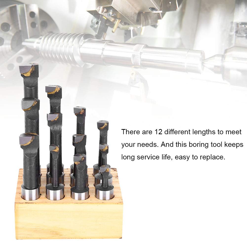 12PCS F1 Type Boring Cutter 5/8 - Inch CNC Milling Tools Kit Set, High - Speed Steel Boring Bar with Multiple Lengths for Precision Machining, Durable Hardware Accessory for