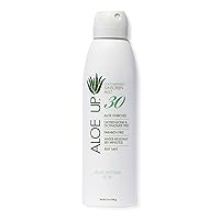 Vista 1 de Aloe Up Protector solar blanco en aerosol continuo SPF 30 – Protector solar suave en aerosol facial con aloe, spray protector solar facial no graso