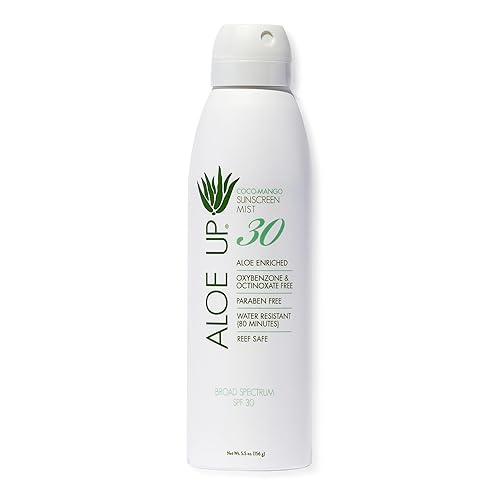 Aloe Up Protector solar blanco en aerosol continuo SPF 30  Protector solar suave en aerosol facial con aloe, spray protector solar facial no graso