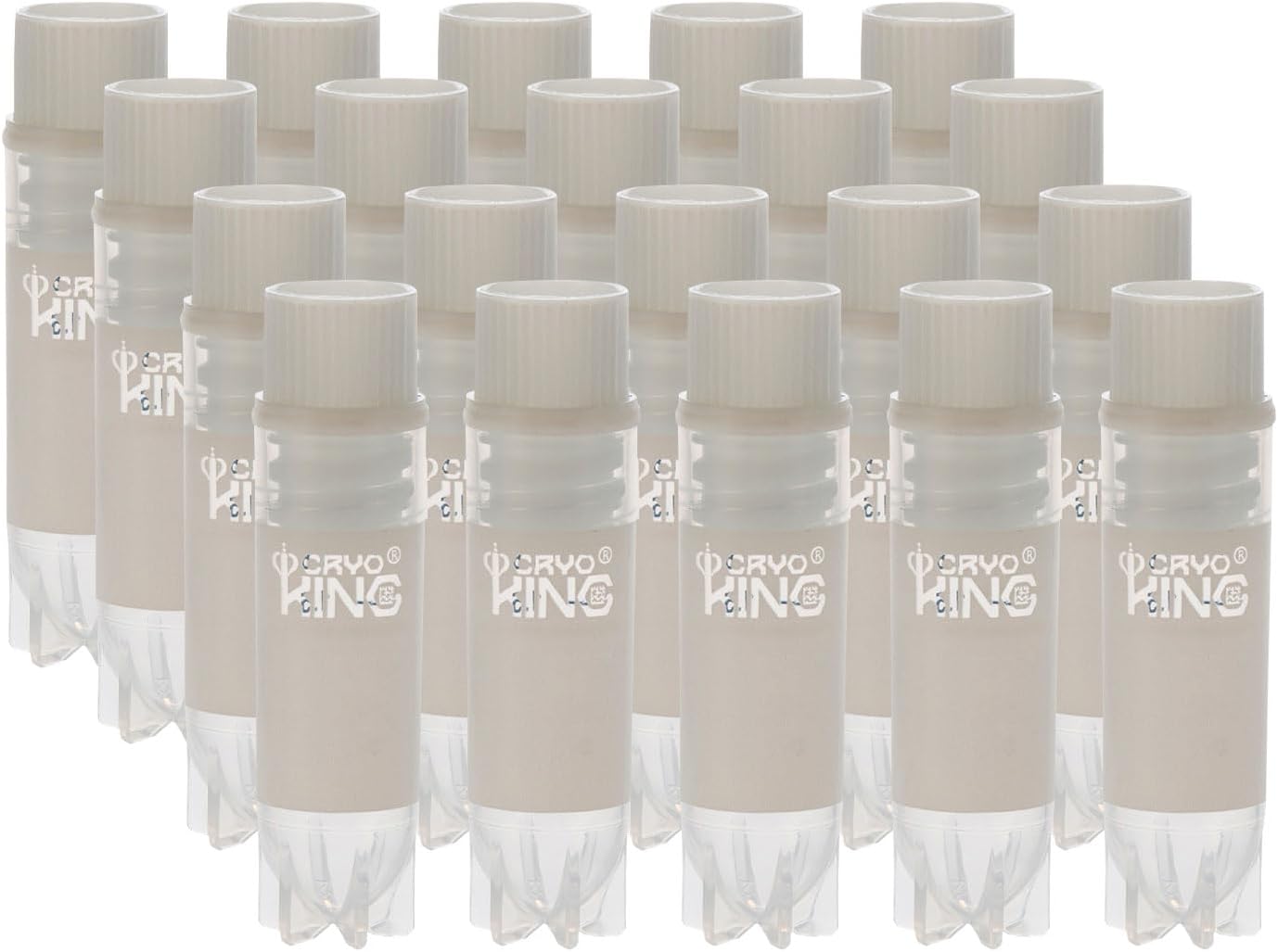 低温バイアルチューブ 2.0ml ホワイト PP 内部糸 滅菌 プラスチッククライオビアル サンプルストレージ用 自立型 25個/袋 20袋/パック