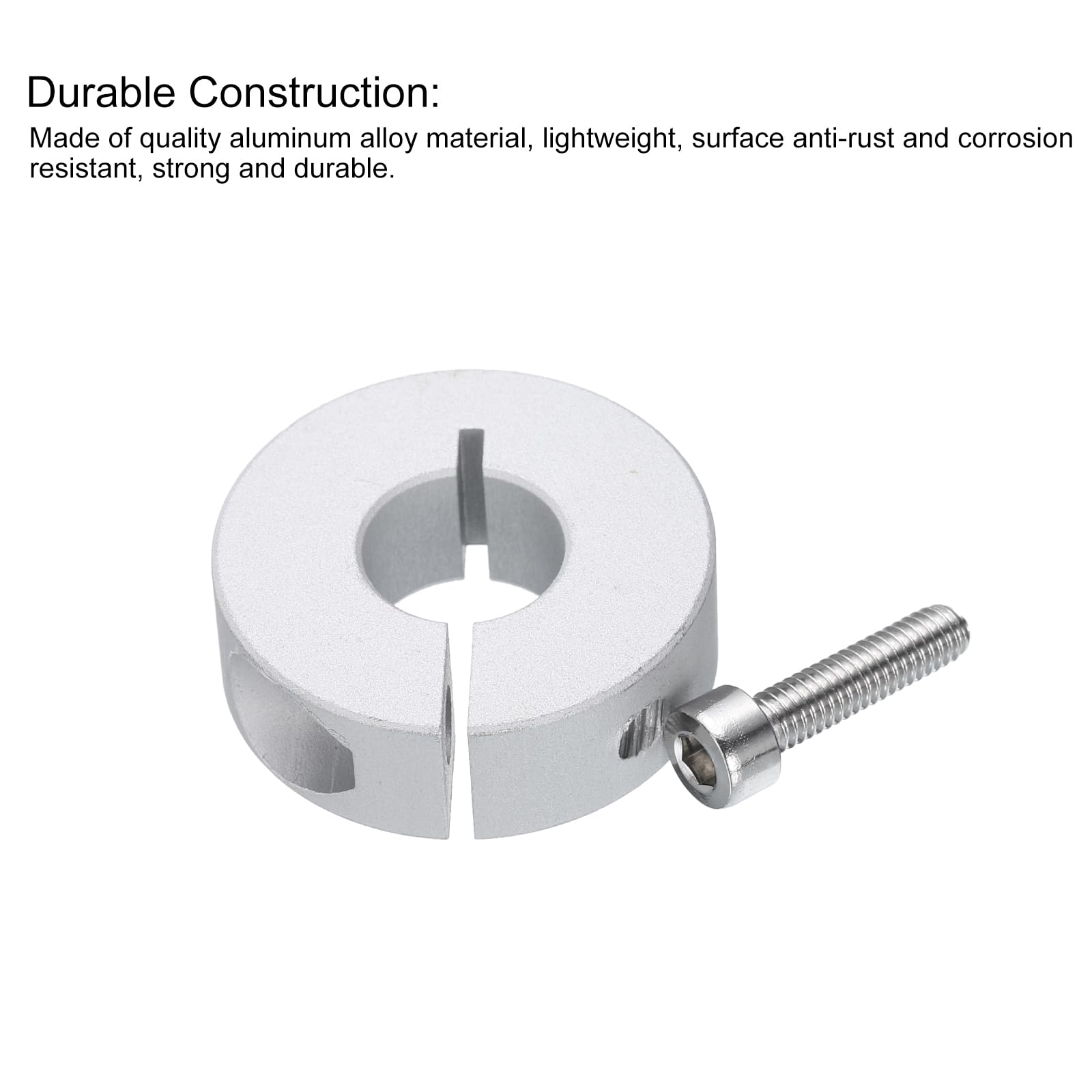 QUARKZMAN Collare per Albero a Morsetto Diviso Singolo 10pz Collare Serraggio Monopezzo Foro 12mm, Od 30mm, Spessore 10mm, Morsetto a Collare Diviso Vite Fissaggio Lega Alluminio