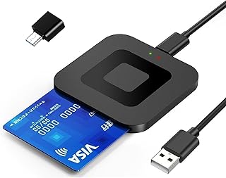 CAC Smart Card Reader Military, Automatically Recognizes USB DOD Military ID/IC Card Type USB C Adapter Compatible with Windows, Linux/Unix, MacOS X