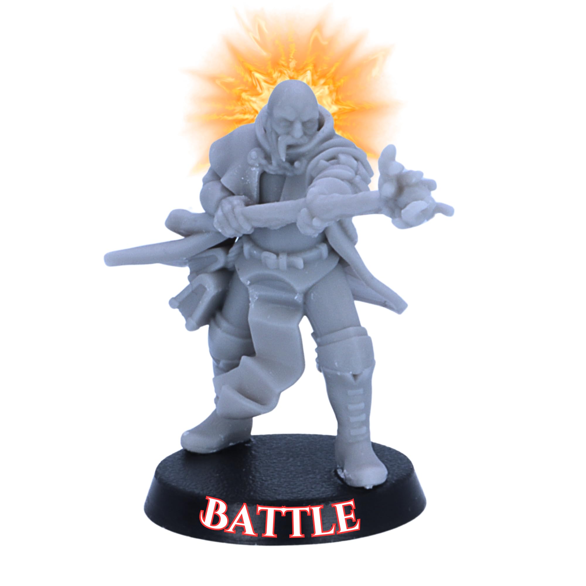 Battle Wizards and Mages Miniature Set – 8 Fantasy Wizard Models or Singles | 32mm Scale | Magic Casters for RPG & Tabletop | Unpainted Resin by Highlands Miniatures | 25mm Bases (Battle Mage) — image 1