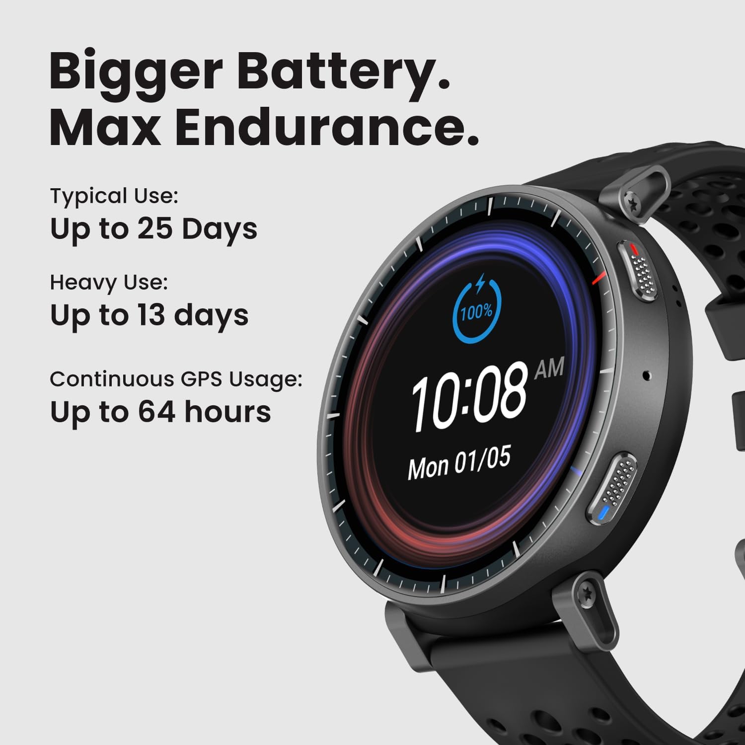 Amazfit Active Max Smart Watch 1.5" AMOLED Display, 25-Day Battery, Offline Map, NFC, GPS, 4GB Storage, 170+ Sport Modes, 5 ATM Water Resistant, Heart Rate & Sleep Fitness Tracker for Android & iPhone 61EBWhstKSL. AC SL1500