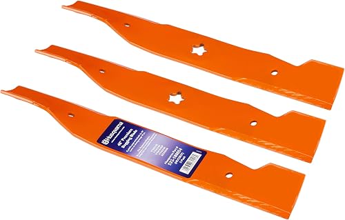 48-Inch High-Lift Bagging Lawn Mower Blade, Lawn Mower Parts Riding Mowers, Replacement for OEM Part No. 180054, Orange, Pack of 3