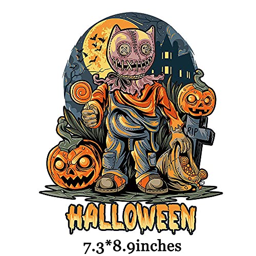 Halloween Iron On Transfers Halloween Iron On Patches 3Pcs Unique Halloween Pumpkin Iron On Stickers Heat Transfer Sticker Patches For T-Shirts Bags Clothing Diy Decorations Garments Accessories #TOP3