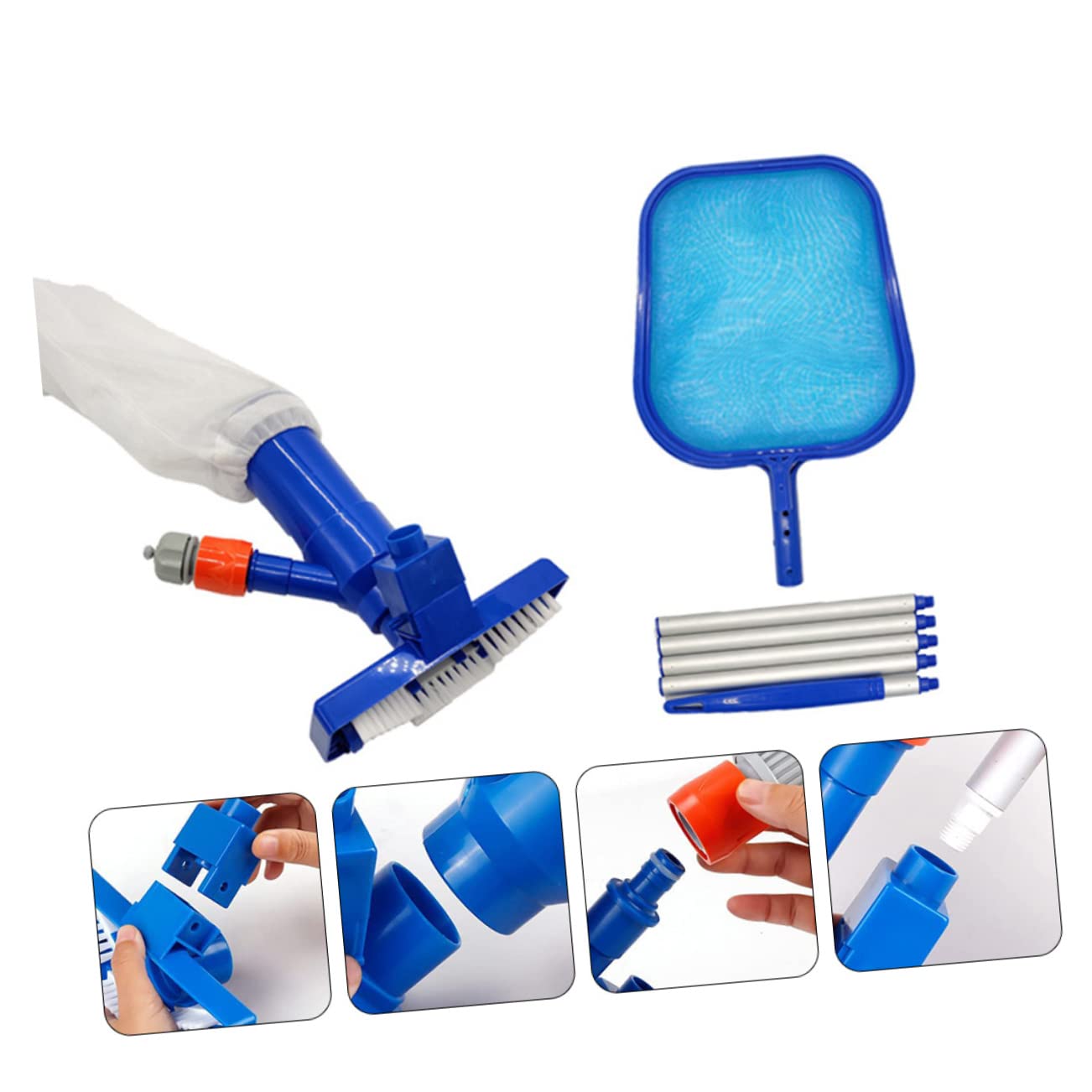 Toddmomy 1 Juego Kit De Limpieza De Piscina Limpiador De Piscinas Aspiradora De Piscina Red De Cuchara De Piscina Herramienta De Limpieza De Piscinas El Plastico Limpio Accesorios