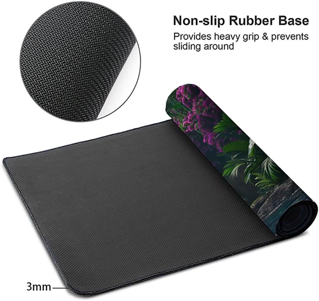 Landscape Tree Mouse Pad 23.5x11.8 inch, Large Mouse Pad for Desk, with Stitched Edges, Non-Slip Rubber Base, Waterproof Keyboard Gaming Mousepad for Home & Office Desk Accessories KSWT174 image 4