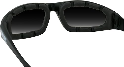 Miniatura 6 de Epoch Eyewear Gafas de sol fotocromáticas para motocicleta con oscurecimiento automático, montura negra acolchada de espuma con lente transparente a