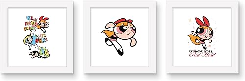 Trends International Gallery Pops Cartoon Network The Powerpuff Girls - Paquete de arte de pared de flores (paquete de 3)
