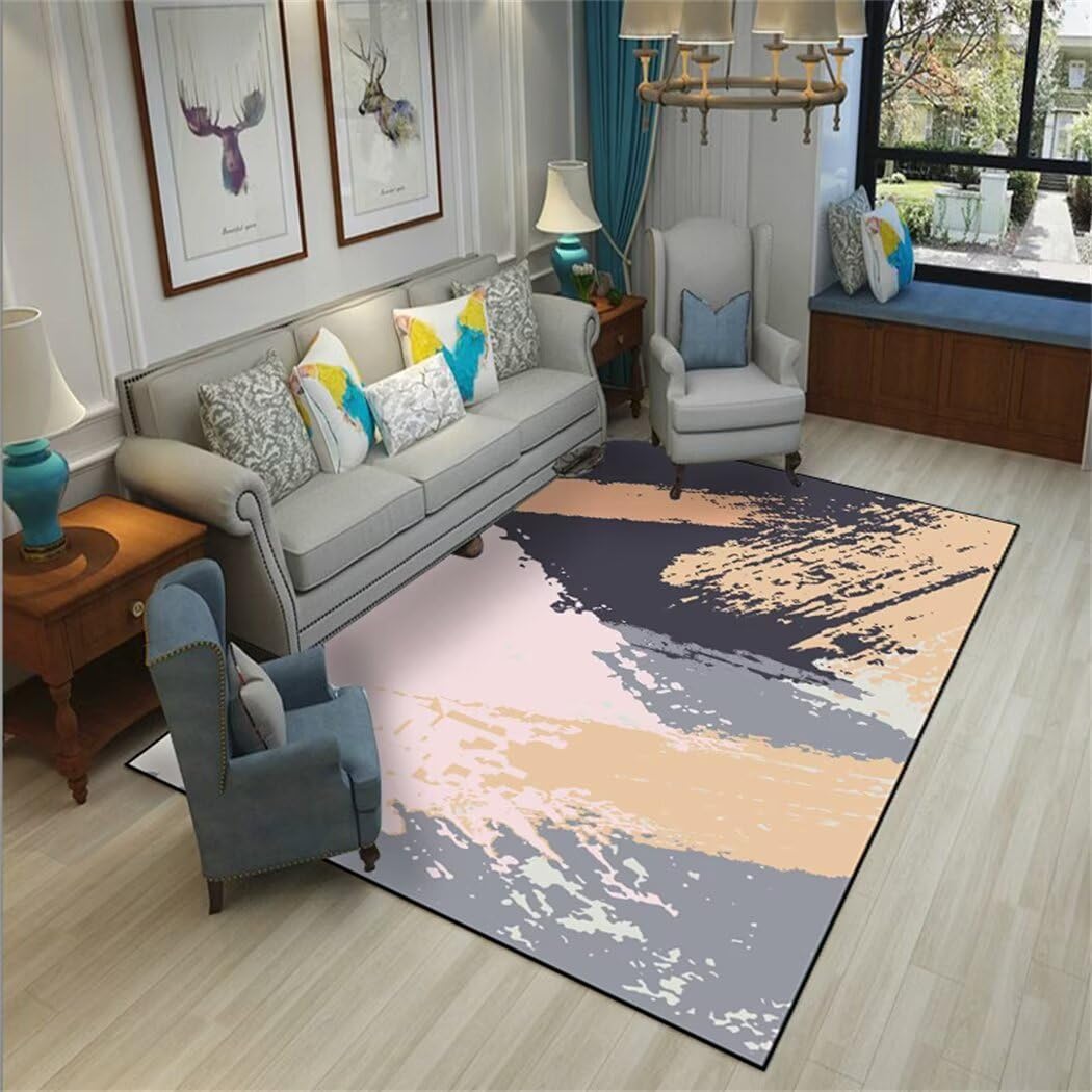Tapis table basse lavable en machine pour salon propre